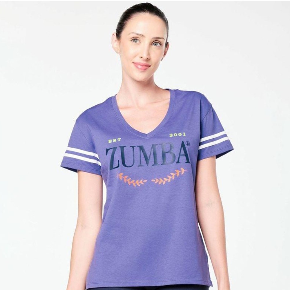 NWOT ZUMBA Prep Loose Fit V-Neck Top Size Large